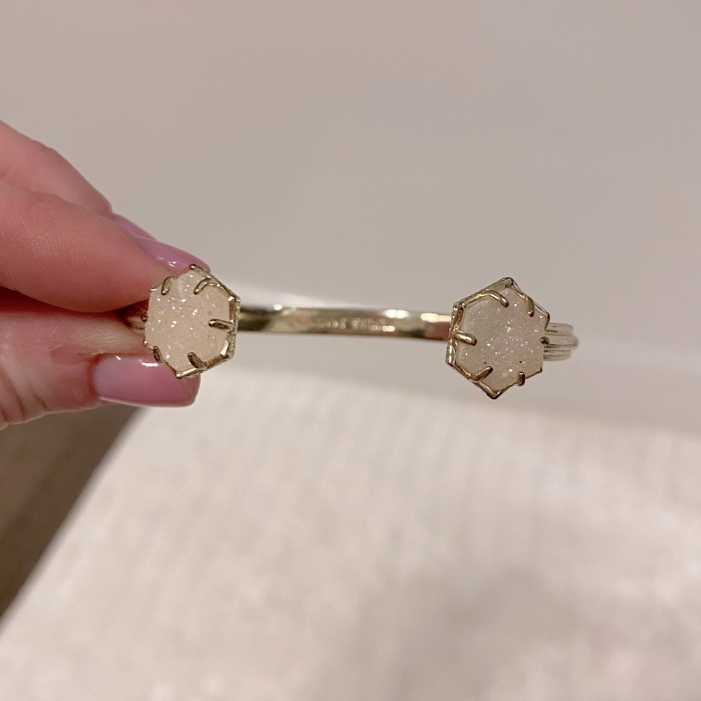 Kendra Scott David gold bracelet in iridescent drusy